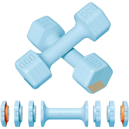 HXD-ERGO Adjustable Dumbbells Set- 2 lb 3lb 4lb 5lb Free Weights Set for Home Gym Equipment Workouts Strength Training for Women Men（Blue）